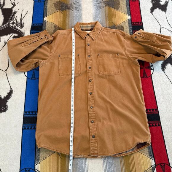 Vintage Men’s L.L. Bean Canvas Plaid Lined Shirt Jacket Size Large Tall Brown - Picture 9 of 10